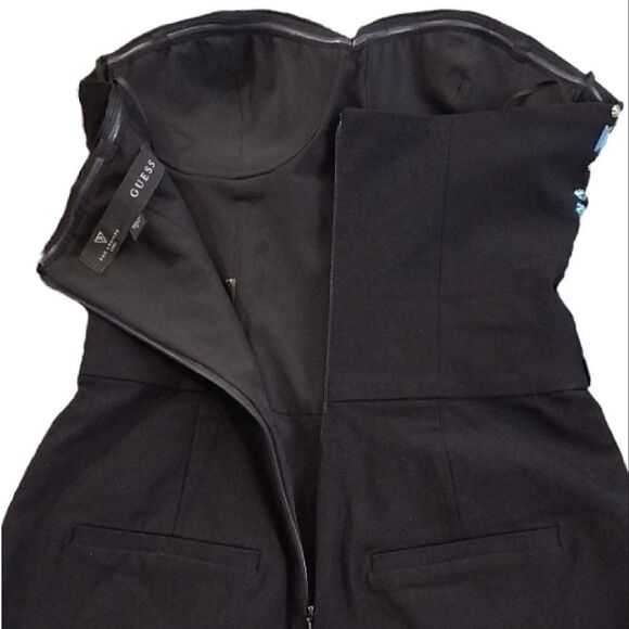 GUESS Black Jewel Embellished Strapless Festie Stretch Romper Shorts Size 2 - Picture 10 of 15